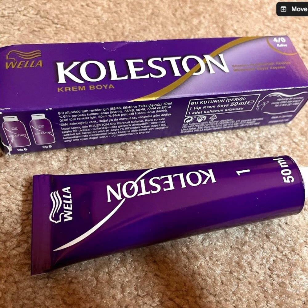 Wella Koleston 4/0 Brown/Natural Permanent Creme Hair Color 50ml tube
